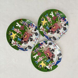 Lucy Kirk 8.5" Stoneware Christmas Eclectic Appetizer Plate - Wondershop 3 PCS